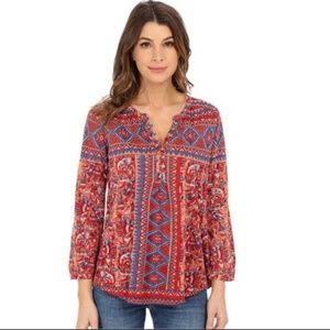 Lucky Brand Diamond Aztec Top Size Small